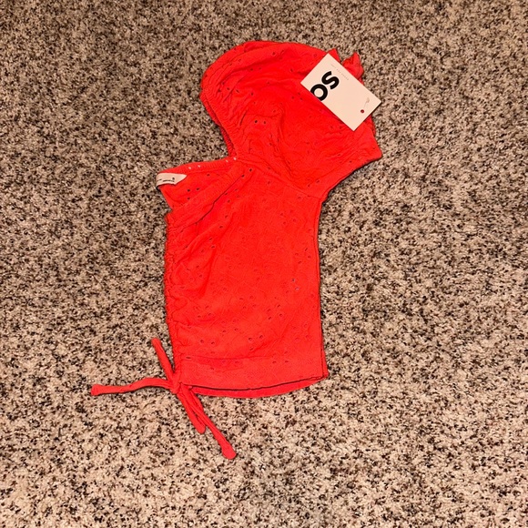 orange cropped shirt - size S - Picture 3 of 5